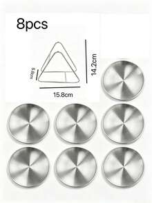 10pcs/8pcs/6pcs/1pc Stainless Steel BBQ Tray With Storage Rack, Easy To Clean Durable Korean Style Tableware Set, Space-Saving, Suitable For BBQ, Dipping Sauce And Plate Storage, Practical Home Cooking Enthusiast Gift - View 9