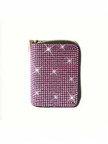Sparkling Rhinestone Accordion Folding Card Holder, Zipper Closure Credit Card Wallet, Multi-Slot Card Organizer, Fashionable Highly Attractive ID Card Holder; Key Pouch For Daily Carry Items Storage Of Bank Cards, ID Cards, Membership Cards, Access Cards And Business Cards, Keys, Portable Organization, Exquisite And Compact; Widely Suitable For Women, Students, Daily Commute, Back To School, Travel Vacation, Party Wedding, Work And Shopping; Graduation Season Teacher Appreciation Gift, Back To School Welcome Gift, Teacher's Day Birthday Party Exquisite Gift - Multicolor - View 13