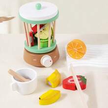 1 Set Mainan Dapur Kayu untuk Bermain Peran, Termasuk Pembuat Roti, Mixer, Mesin Kopi, dan Juicer, Mainan Bermain Peran untuk Anak Perempuan - MultiWarna - View 8
