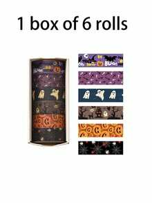 1 Set Halloween Theme Washi Tape, Suitable For DIY Crafts, Gift Wrapping, Scrapbooking, Photo Albums And More, Also A Great Back To School Gift - A - View 12