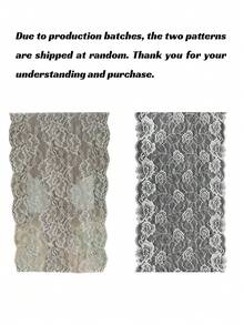 1pc White Lace Rose Wedding Reception Table Runner Decoration - Multicolor - View 8
