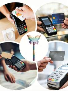 Contactless Payment Card Extender, Portable Contactless Card Holder, Credit/Debit Card Reach Extender, Suitable For Drive-Thru, Toll Booth, Retail Store Contactless Transactions, ID Card Organizer - Multicolor - View 6