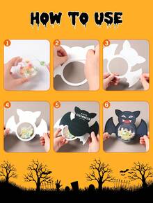 6 Sets Halloween Candy Cards With Transparent Dome Windows, Black Cat Spider Bat Ghost Skeleton Pumpkin, DIY Candy Cards, Halloween Trick Or Treat, Halloween Birthday Gifts, Classroom Craft Activities, Halloween Party Supplies And Decorations - Multicolor - View 9