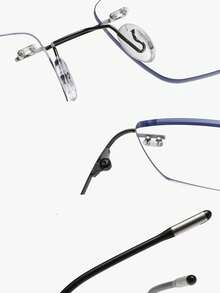 1 pieza, nuevas gafas personalizadas encantadoras y exquisitas de lente lisa para mujer, adecuadas para viajes, vacaciones, uso diario y decoración. Gafas transparentes personalizadas vintage, lente plana ovalada versátil - Película gris transparente - Ver 3