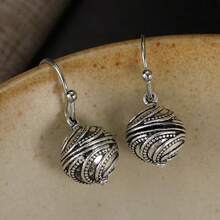 DIYCCPC Minimalist And Elegant Teardrop Design Earrings, Overall Style Gentle And Exquisite, Radiating Oriental Classical Charm - Antique Silver - View 6
