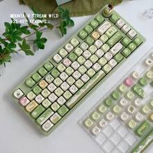 Mountain Stream Wild Theme Keycaps, PBT Five-Sided Dye-Sublimation MOA Profile, Compatible With Mechanical Keyboards - View 1