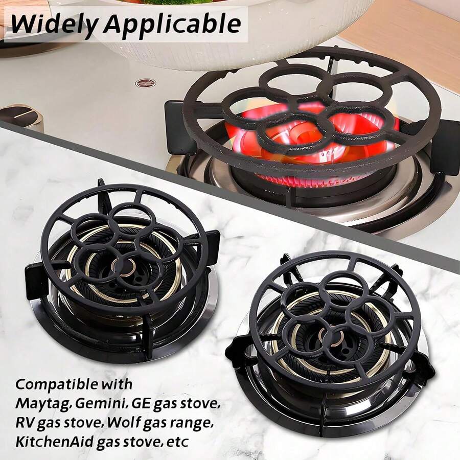 1pc Heavy Duty Cast Iron Gas Stove Bracket, Anti-Slip Stable Base, Durable Metal Design, Cast Iron Material, Kitchen Stove Bracket Kitchen Tool, Universal Pot Rack Kitchen Essential, Suitable For Gas Stove, Electric Ceramic Stove, Kitchen, Gas Stove, Kitchen Utensils.