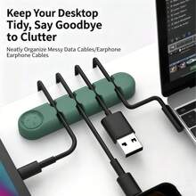 1pc Cute Bear Cable Organizer Box, Desktop Cable Management Holder ...