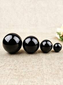 1 buah Bola Kristal Obsidian Alami dengan Dudukan, Dekorasi Meja, Batu Energi Penyembuhan Koleksi untuk Rumah, Hadiah Liburan - bola obsidian - View 2