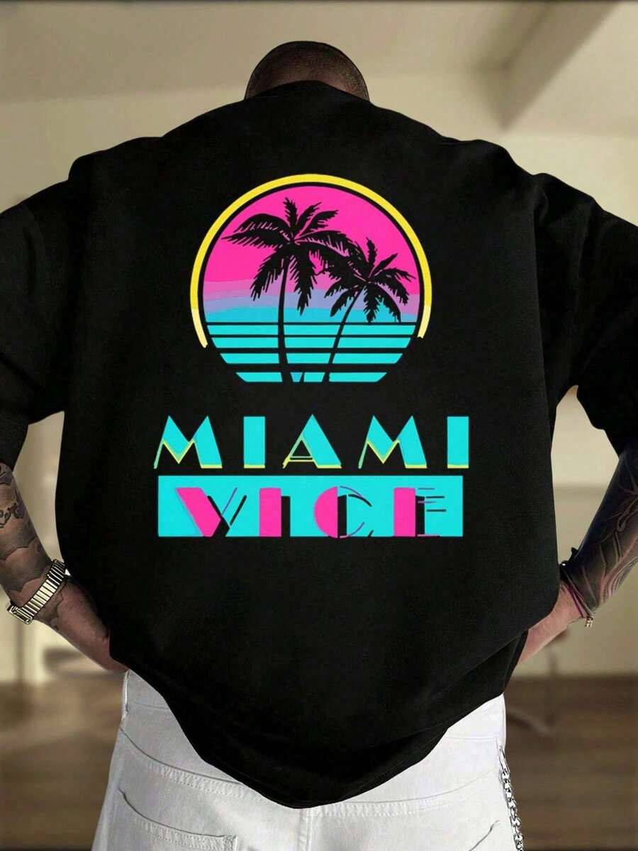 Men T-Shirts - 黑色 - 查看 1