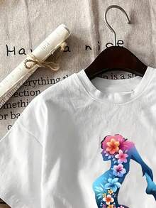 Lightweight White Tee With Yoga Posture And Chakra Design. Comfortable Bohemian Style, Perfect For Meditation And Casual Summer Outfits. - 白色 - 查看 1