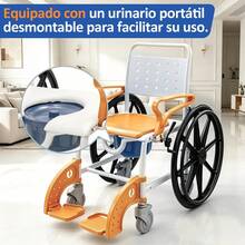 Silla De Ruedas 4 En 1 Para Multifuncional Con Freno De Mano - Naranja - Ver 4