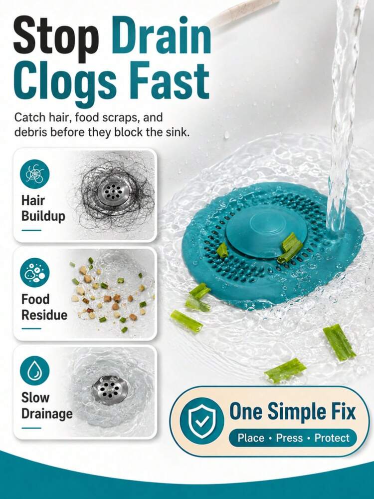 Use This Drain Plug To Keep Your Kitchen And Bathroom Drains Clean And Clear! - Filtering Hair - View 6
