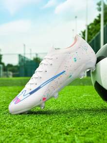 STARNOVO Men's Soccer Shoes, Women's Soccer Shoes, Knitted Upper Seamless Soccer Shoes, Wide Sole Baseball Shoes, Suitable For Artificial Grass Soccer Shoes, Adult And Youth Soccer Shoes, AG/FG Indoor Futsal Training Shoes (Standard Size, Recommend Size Down 1 For Narrow Feet, Size Up 1 For Wide Feet EUR35-45) - White - View 8