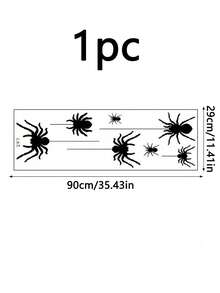 1pc Halloween Black Spider Wall Sticker, Waterproof Halloween Window Sticker, Background Decor Sticker, Home Decor Sticker, Window Decoration Sticker, Suitable For Indoor Home, Parties, Living Room, Shop Window Decoration, Wall Sticker, Home Decor - Multicolor - View 11