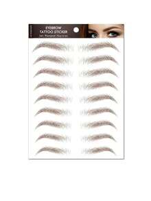 1/2 Pcs Natural-Looking Realistic BrownEyebrow Temporary TattooStickers - Easy ApplyDisposable - Brown - View 17