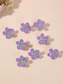 22/5 pezzi Fermagli per capelli floreali multicolore per ragazze, accessori per capelli, fermagli per la parte posteriore della testa, fermagli laterali, fermagli a coccodrillo per uso quotidiano - Multicolore - View 2