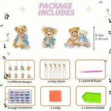Diamond Painting Cartoon Bear Pendant Keychain Bag Charm - View 3
