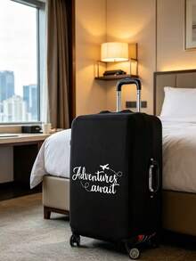 18-32 Inch Durable Universal Luggage Cover With "Adventure And Airplane" Pattern, Dust-Proof And Scratch-Resistant Suitcase Protector With Elastic Edges, Suitable For Flights, Honeymoon, Airport, Cruise, Business Travel, Unisex Travel Essential Accessory, Perfect Gift For Family, Friends, Mother, Teacher, Fits Most Rolling Luggage, Carry-On Bags, Suitcases, With Luggage Tag, Back To School Essential, Birthday Gift, Friend Gift - Multicolor - View 5