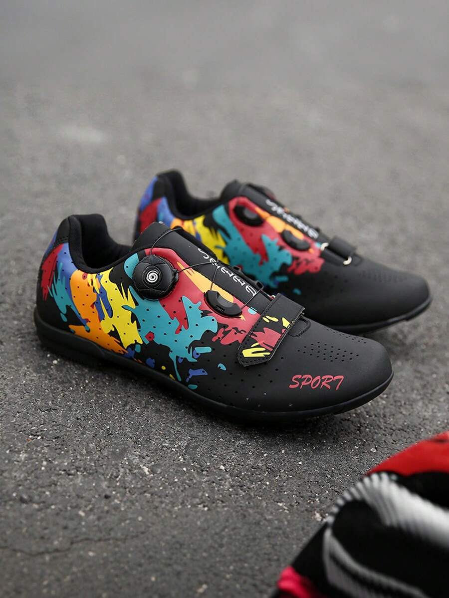 Sepatu Sepeda Unisex dengan Sol Karet, Sepatu Olahraga Sepeda Kasual yang Bernapas dan Anti Selip