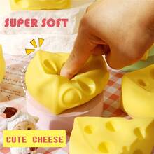 1pc Realistic Baking Butter & Cheese Combination Slow Rebound Stress Relief Toy, Soothe Tension, Includes Butter Stick, Triangle And Square Cheese Shapes, Multi-Texture Experience To Relieve Stress, Creative Gift For Men And Women, Practical Office & Leisure Stress Relief Item - Multicolor - View 6