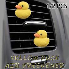 1/2pcs Yellow Duck Car Air Vent Aromatherapy Clip, Cute Design, Decorative Fragrance Diffuser - Little Yellow Duck Air Vent Clip - View 11