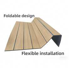 Popular Decorative Wall Covering Sheets For Indoor Space Upgrade PVC Vertical Wood Slat Peel&Stick Wall Panels Multi Purpose Home Surface Decoration Sticker - Grille - View 7