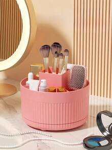 1pc Desktop Makeup Brush Holder, Cosmetic Storage Rack For Storing Eyeshadow, Lipstick And Brushes, Room, Home, Bedroom, Bathroom, House, Desk, Accessories, Fun Gift - Multicolor - View 9