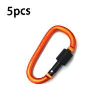 5pcs/10pcs D-Shaped Aluminum Alloy Locking Carabiner Key Chain Backpack Clip Water Bottle Hook - Multicolor - View 13