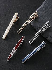 1/3/5 Pcs Tie Clips For Men, Classic Shiny & Glossy Tie Bar, Ideal For Father, Husband, Boyfriend, Business, Wedding, Tie Pins Set - Multicolor - View 12
