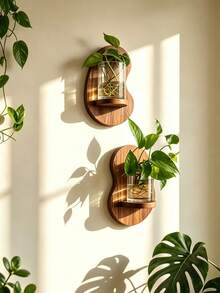 Floating Plant Shelf, Unique Wooden Wall Hanging Shelf, Wall And Indoor Hanging Plant Shelf, Kitchen Storage, Living Room Decor, Windowsill Plant Shelf, Room Decor, Home Decor, Home Storage, (Cups Not Included) - View 2