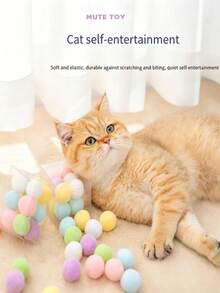Fun DIY Plush Cat & Dog Teaser Toy, Interactive Launching Training Toy Gun Set, Indoor Exercise Boredom Relief Interactive Fun, Strengthen Bond, Silent High-Elastic Plush Ball, Launching Gun (Toy Gun Color Random) - Multicolor - View 8