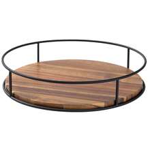 1pc Wooden 360° Rotating Storage Turntable, Suitable For Kitchen, Bathroom And Dining Room Organization, Ideal Housewarming Gift For Parties And Family Gatherings - Brown - View 12