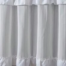 1PC New Japanese Style White Pleated Curtain With Double Layer White Sheer Edge Designer Window Curtain Small Window Curtain Kitchen Multi-Purpose Translucent Decorative Curtain Rod Pocket Design Decorative Small Window Curtain Kitchen Cafe Curtain Fresh Style Finished Rod Pocket Short Curtain - Beige - View 5