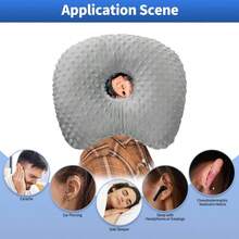 Breathable Ear Piercing Pillow Earring-Pillow Side Sleep For Ear Pain Relief - Grey - View 4