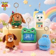 Disney Toy Story 5 Lily Pond 系列毛絨鑰匙圈，彈簧狗、獅子、河馬、青蛙、對講機，背包掛飾、車鑰匙吊飾，可愛療癒便攜配件，學生小眾禮物，卡通周邊，桌面迷你擺飾，適合家人、女友、好友的節日禮物 - 彩色 - 查看 2