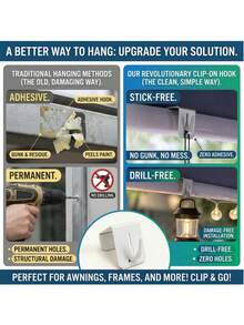 2/4pcs Door & Window Hooks, Drill-Free Metal Decorative Clips, Reusable Multi-Function Hanging Hooks, Suitable For Christmas Lights, Star Garlands, Window Decor, Curtain Rods, String Lights Cables And Other Holiday Home Decorations - Multicolor - View 8