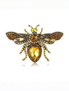 Chaton Bee Bee Brooch, Suitable For Women, Unisex, Creative Crystal Gemstone Insect Brooch - Bee - View 3