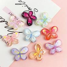 10pcs Acrylic Double-Sided Colorful Butterfly Perforated Beads DIY Jewelry Making Supplies Accessories Random Color - Butterfly - View 6
