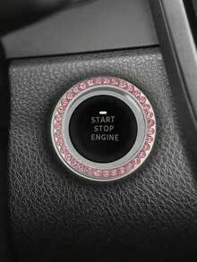 2 piezas Decoración de botón de coche con diseño de diamante de imitación - Plateado - Ver 7