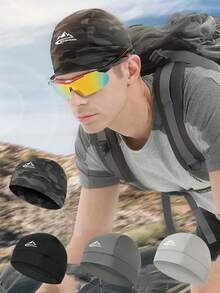 1pc/2pcs Unisex Printed Quick-Dry Breathable Sports Skull Cap, Outdoor Cycling Motorcycle Helmet Liner Headwrap, Suitable For Daily Outings, Riding And Matching - Multicolor - View 1