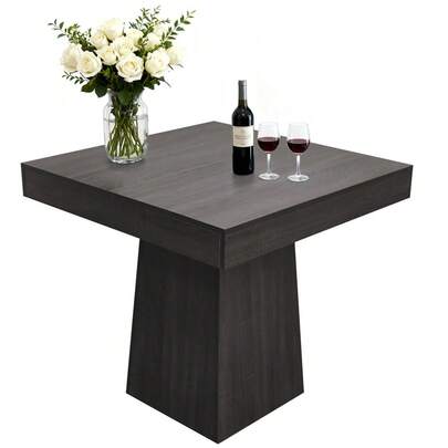mteryoing 31.5" Square Dining Table For 4, Modern Farmhouse Wood Kitchen Table With Pedestal Base, Space-Saving Small Table For Kitchen, Living Room, Cafe & Apartment