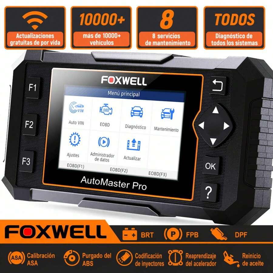 FOXWELL NT624 Elite Escáner OBD2 2026, Diagnóstico de Todos los Sistemas, 8 Funciones de Reinicio, AutoVIN, Datos en Tiempo Real y Actualizaciones Gratuitas por WiFi - NT624 Elite - Ver 1