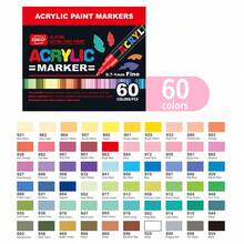 1pc Acrylic Marker Pens 36/60/84/120/168/240 Colors Optional, Waterproof, Odorless, Layerable, Art Brush, Suitable For Colored Sketching Marker Pens, Suitable For Artist Painting Pens, Used For Making Christmas, Thanksgiving, New Year Gifts, Easter Eggs, Holiday Gifts, Card Making, Metal, Ceramic, Wine Glasses, Halloween Decoration Doodle Painting Pens, Coloring Pens - Acrylic Marco Pen - View 12