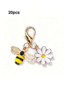 New Alloy Oil-Drip Bee Pendant Cute Animal Charm Bag Keychain Hanging Decoration Accessory - Yellow - View 26