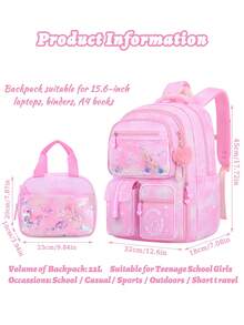 2PCS Set Butterfly Girl Backpack With Handbag, Back To School Backpack, Large Capacity Multi Pocket Schoolbag, Teen Casual Travel Bag - 2-piece Set - View 5