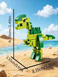 Youleli 16pcs Kids Cartoon Animal Building Blocks Puzzle Toy Set, Educational DIY Interlocking Blocks, Birthday Christmas Gift - Multicolor - View 7