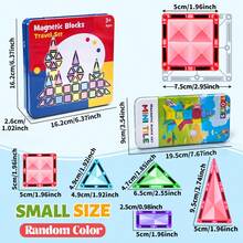 3+ Years Old Children 48/68/98pcs Colorful Magnetic Building Blocks Toy, Creative Educational Magnetic Assembly Toy Set, Boys & Girls Gift Random Color - Multicolor - View 8