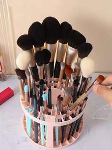 1pc Cosmetic Storage Rack, Multi-Functional Detachable Organizer, Desktop Makeup Brush Holder With Compartment Storage Box Plastic Cosmetic Organizer For Lipstick, Jewelry, Dressing Table And Dressing Room, Suitable For Eyebrow Pencil, Lipstick, Brushes And Makeup Supplies, Living Room, Kitchen, Bathroom, Bedroom And Other Places, Perfect Gift For Valentine's Day And Thanksgiving, Sturdy Cosmetic Dressing Table Organizer - Multicolor - View 3
