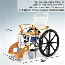 Silla De Ruedas 4 En 1 Para Multifuncional Con Freno De Mano - Naranja - Ver 2